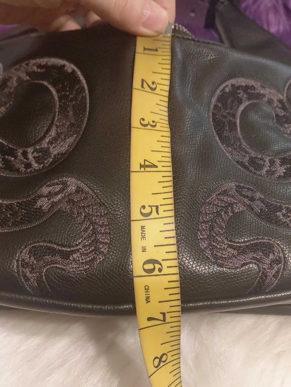 KILLSTAR Black Hobo Bag with Embroidered Snake Motif